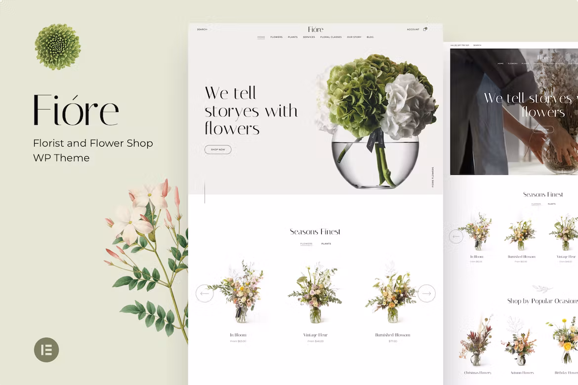 Flower Shop and Florist Elementor Pro - Fiore