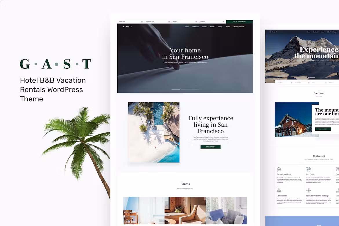 Hotel Booking WordPress Theme - Gast