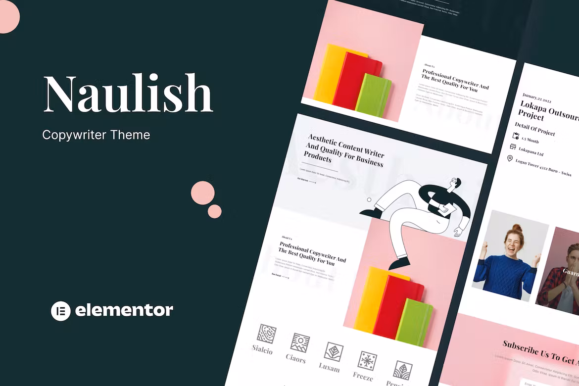 Naulish - Copywriter Elementor Template Kit