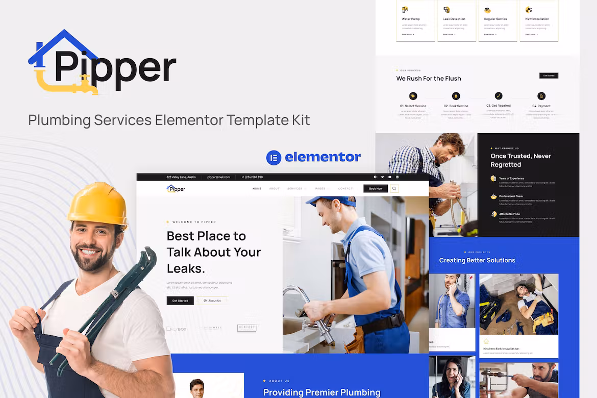 Plumbing Services Elementor Template Kit