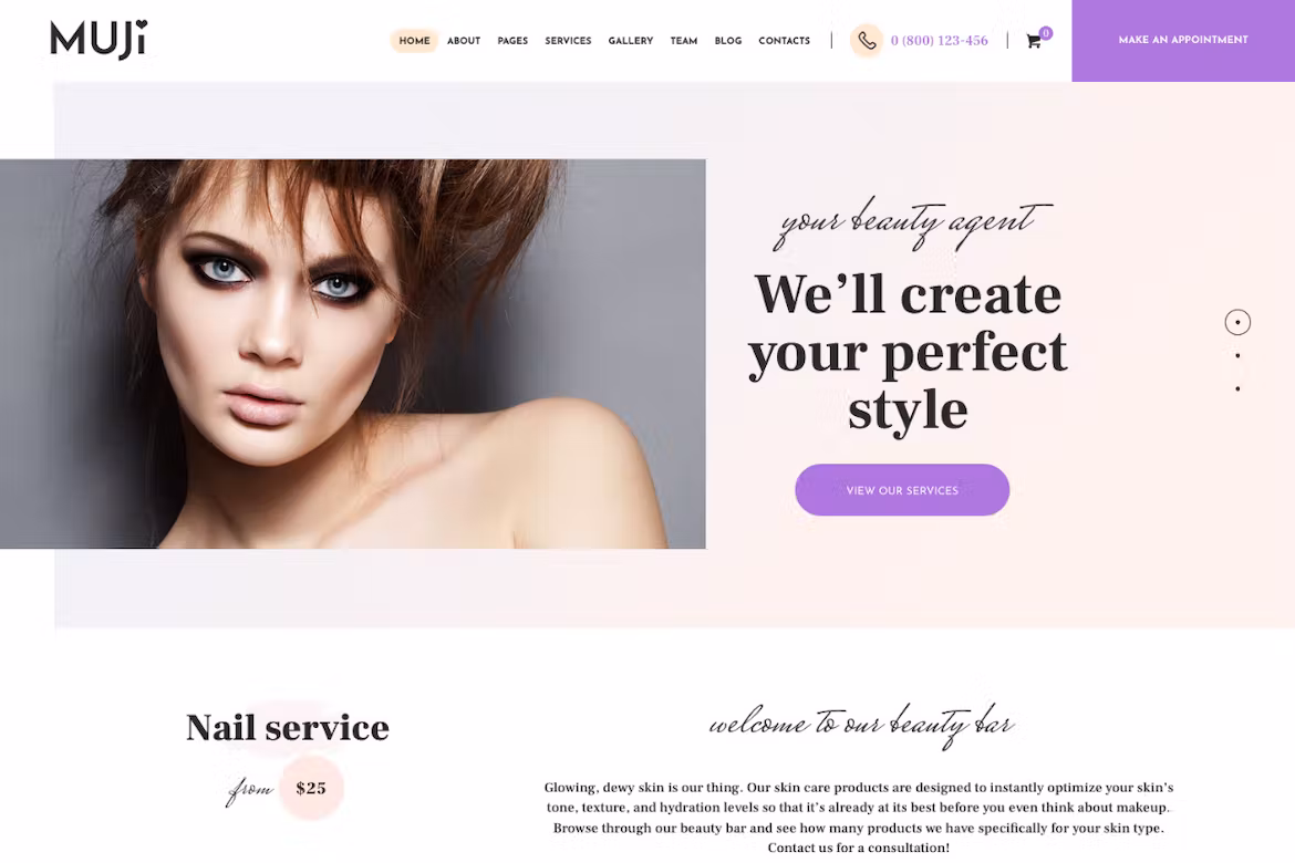 Beauty Shop & Spa Salon WordPress Theme