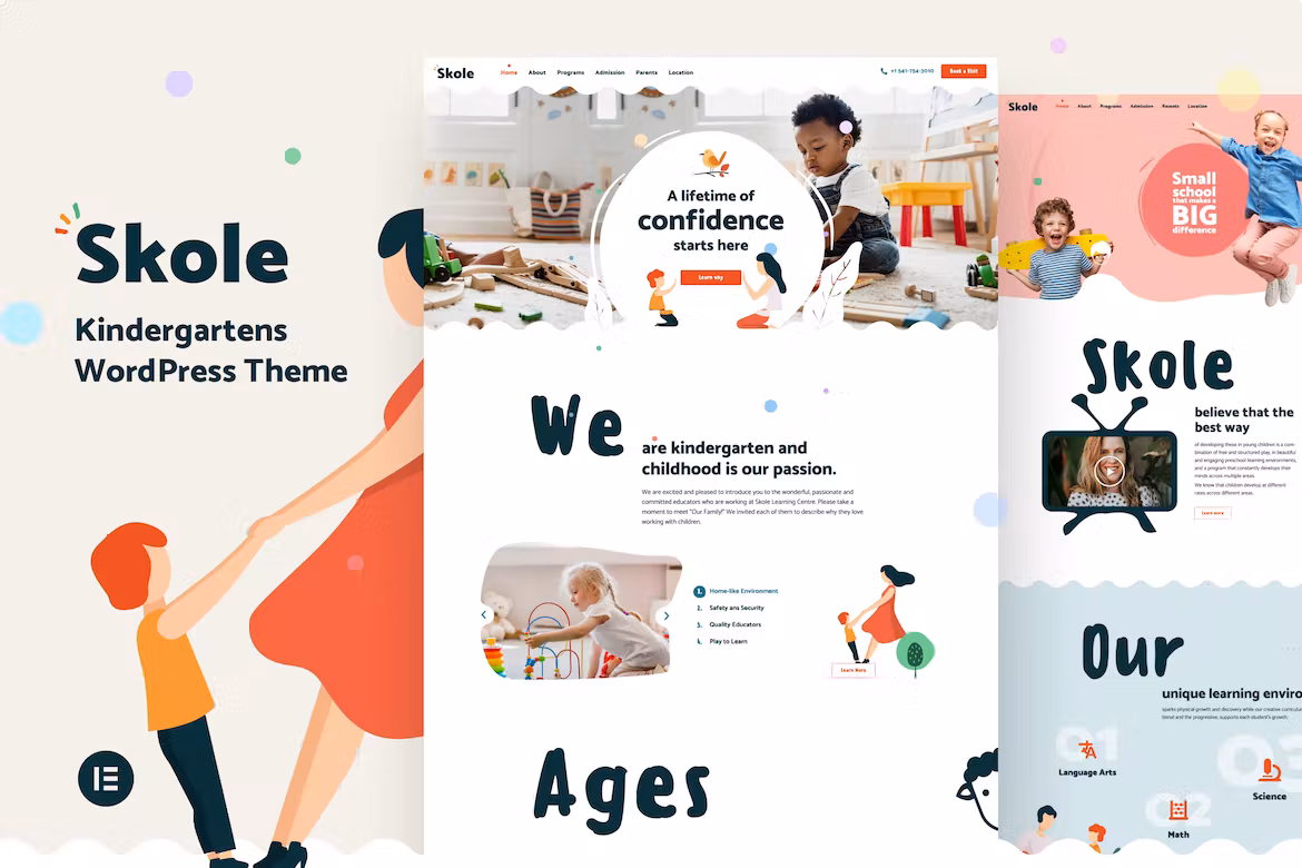 Children Kindergarten Elementor Pro - Skole