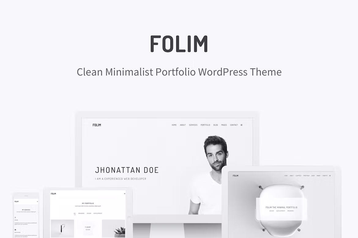 Clean Minimalist Portfolio WordPress Theme