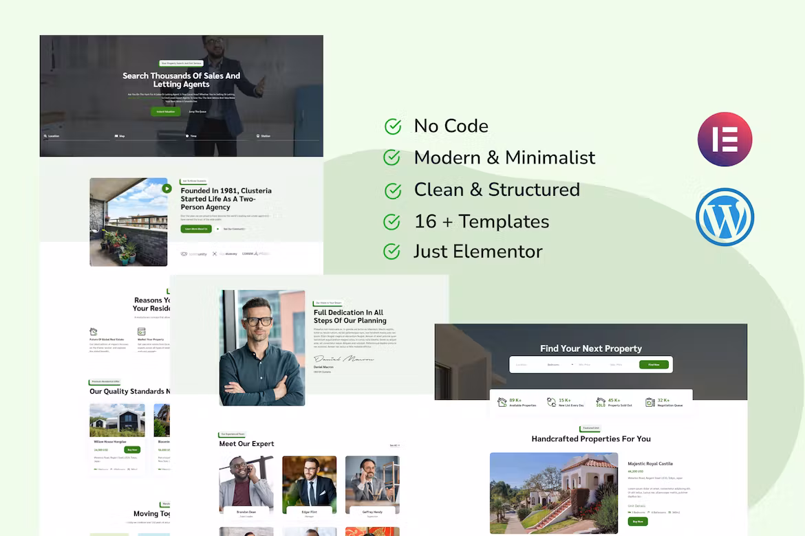 Clusteria - Real Estate & Property Elementor Template Kit