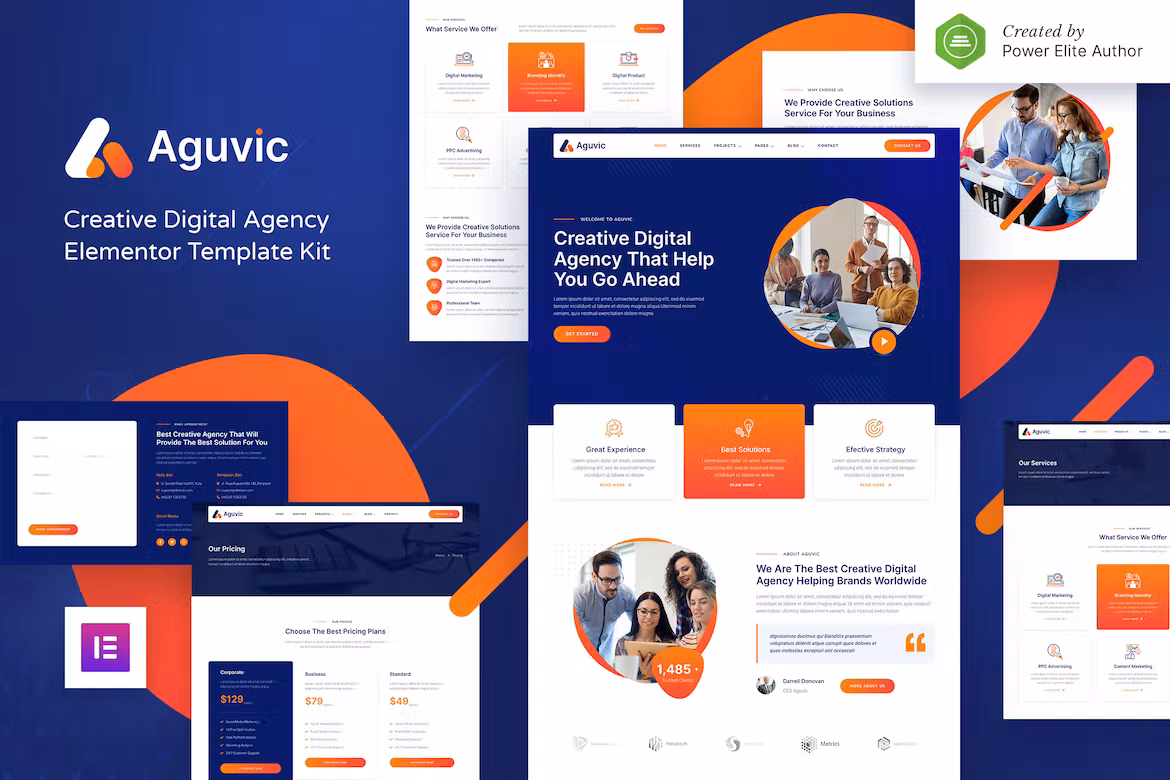Creative Digital Agency Elementor Template Kit - Aguvic