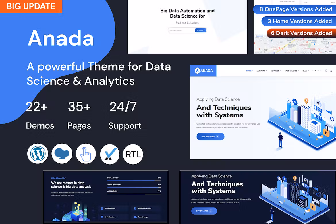 Data Science & Analytics Landing Page Theme