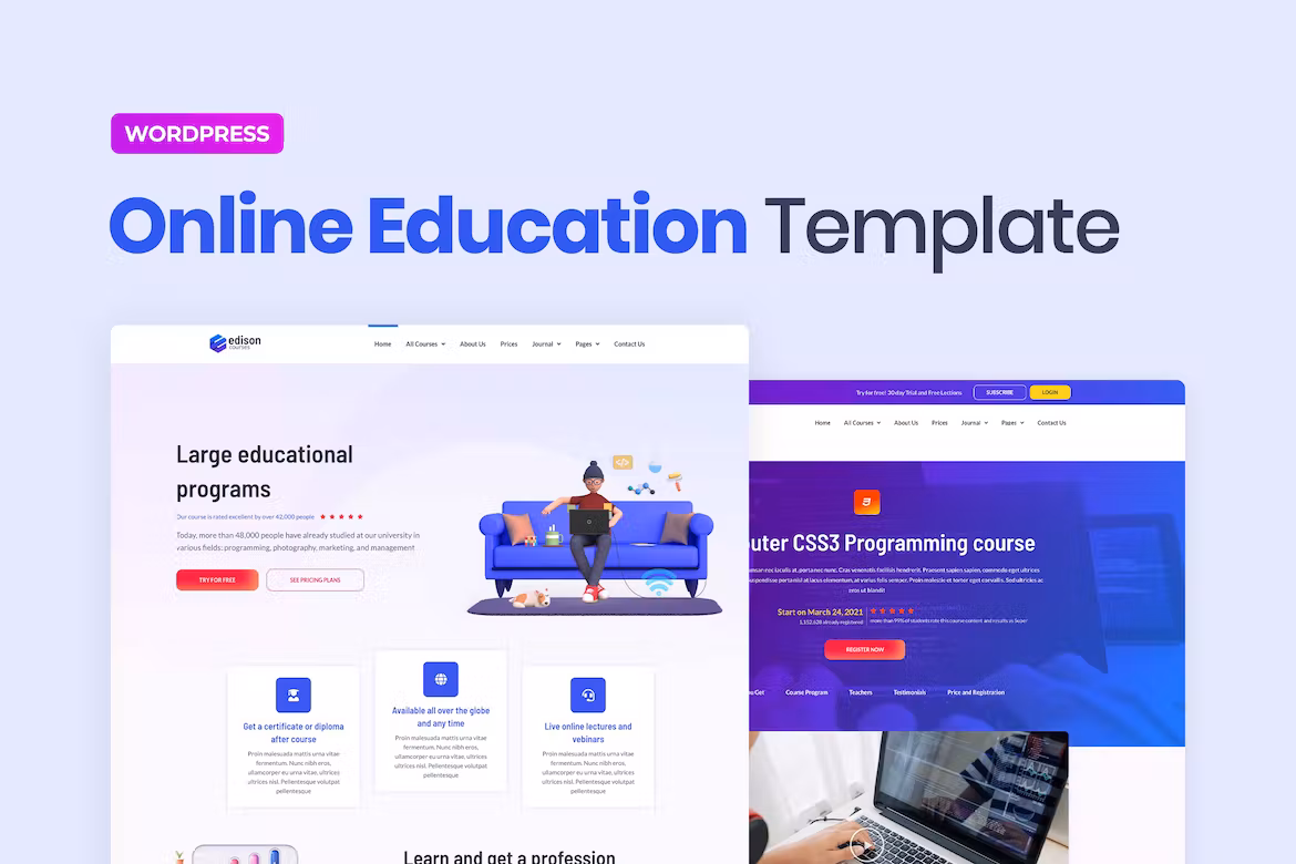 Edison – Online Education Elementor Template Kit