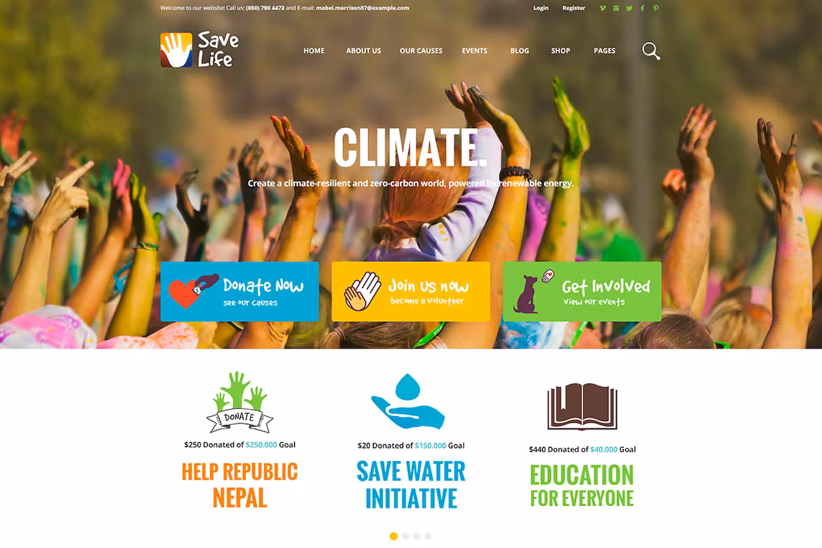 Modern, Fresh & Functional Charity Wordpress Theme