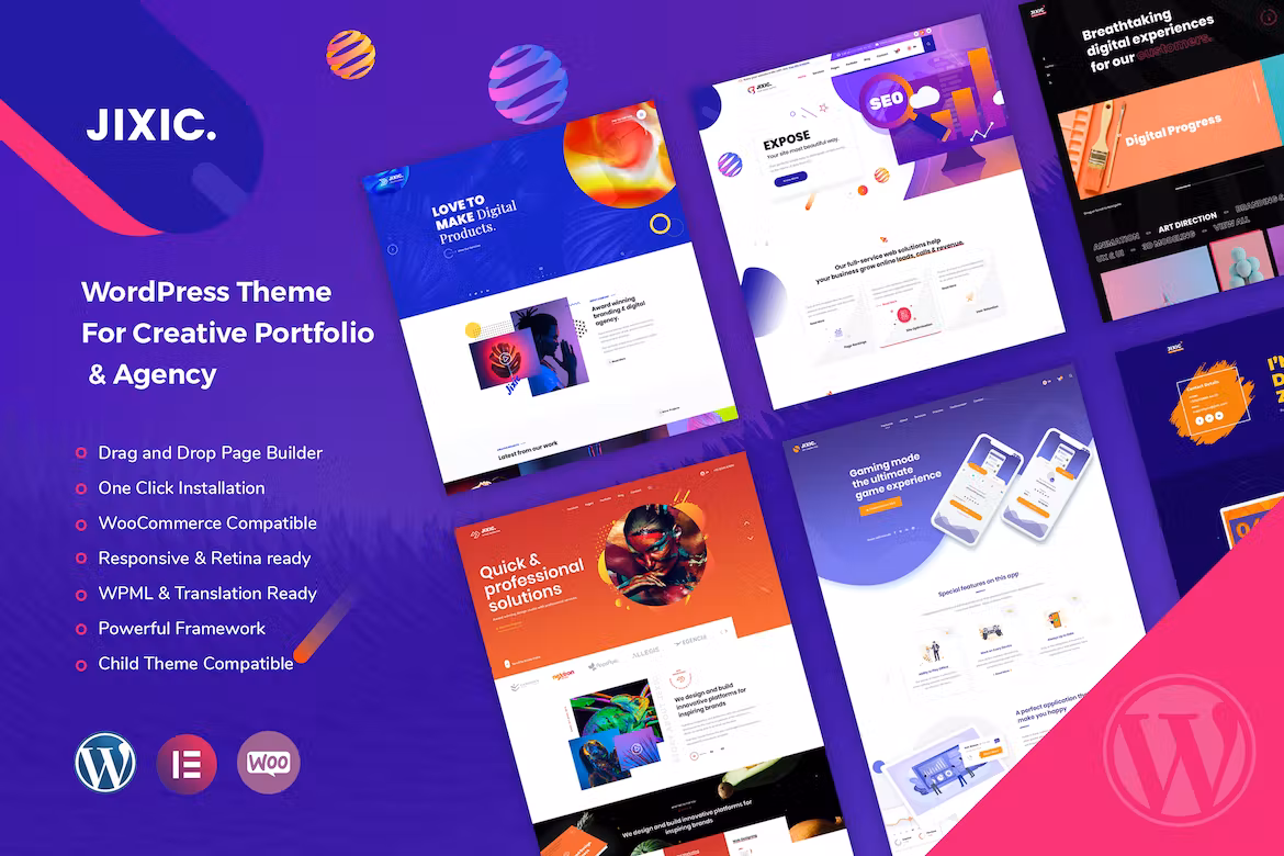 Portfolio & Agency WordPress Theme - Jixic