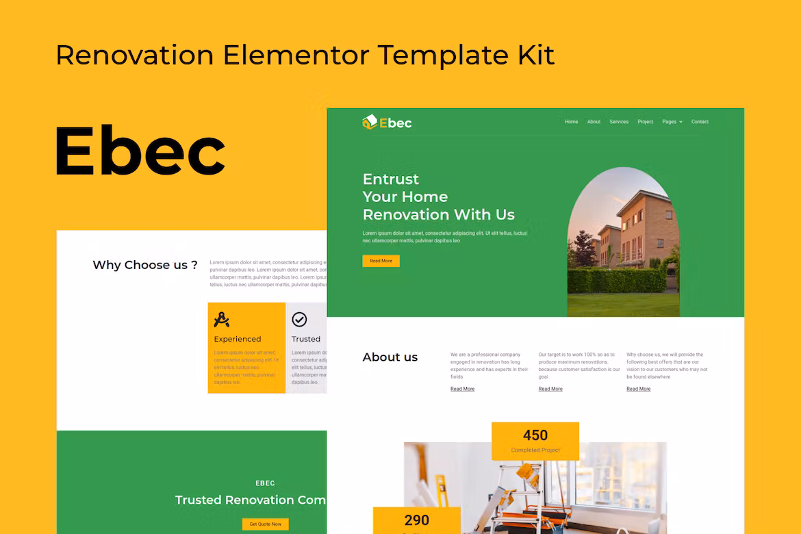 Renovation Elementor Template Kit - Ebec