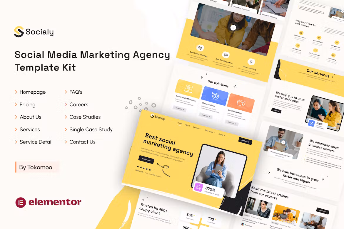 Socialy Social Media Marketing Agency Elementor Template Kit