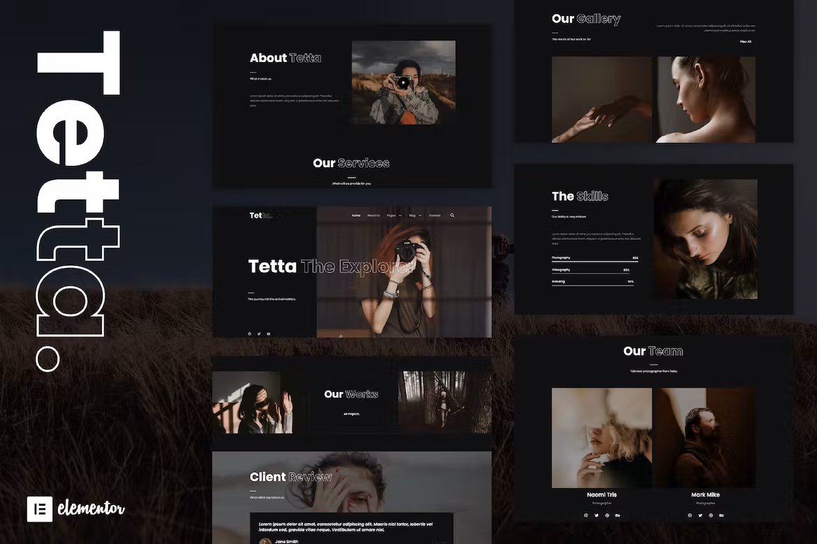 Tetta - Photography & Portfolio Elementor Template Kit