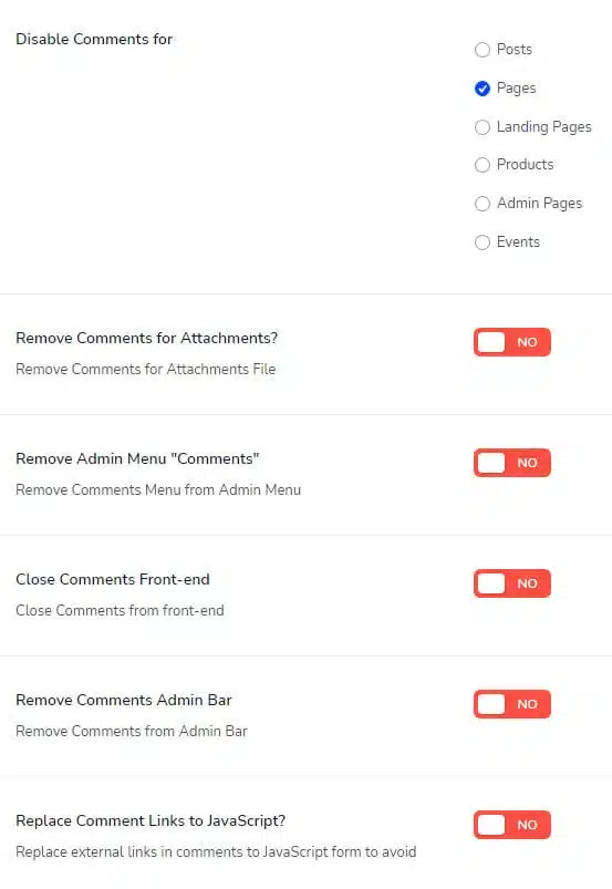 adminify disable comments