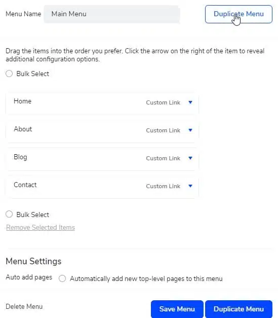adminify duplicate menu