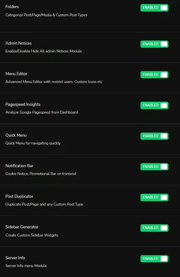 adminify features