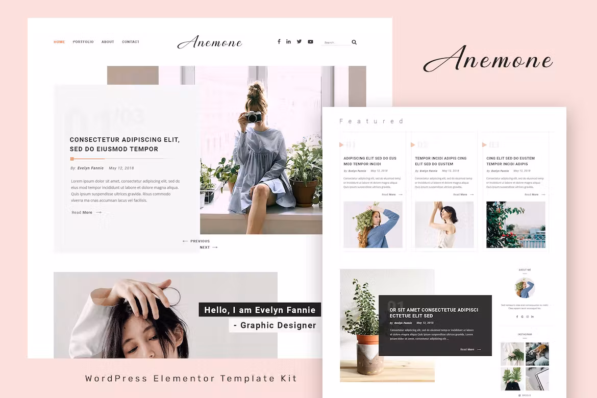 Blog & Magazine Elementor Template Kit - Anemone