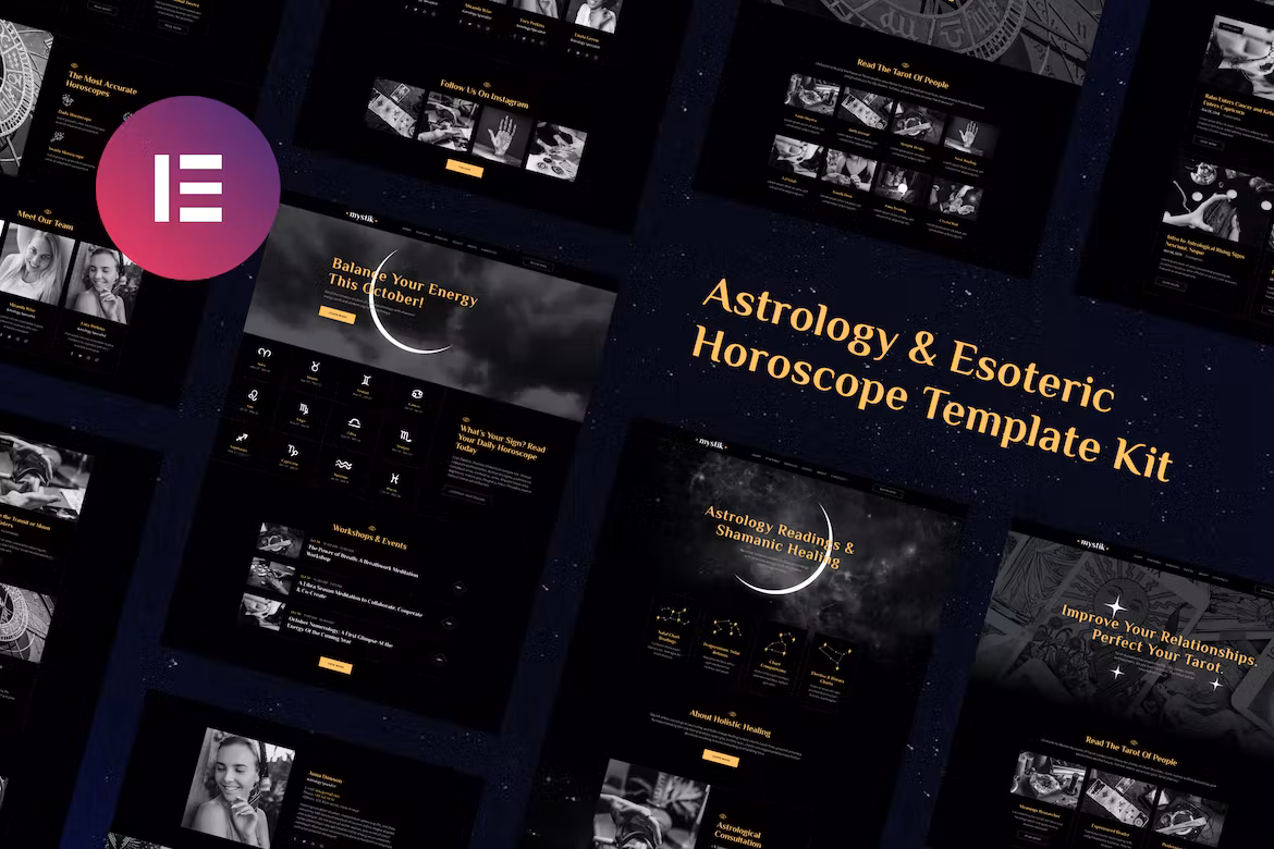 Astrology & Esoteric Horoscope Elementor Template Kit - Mystik