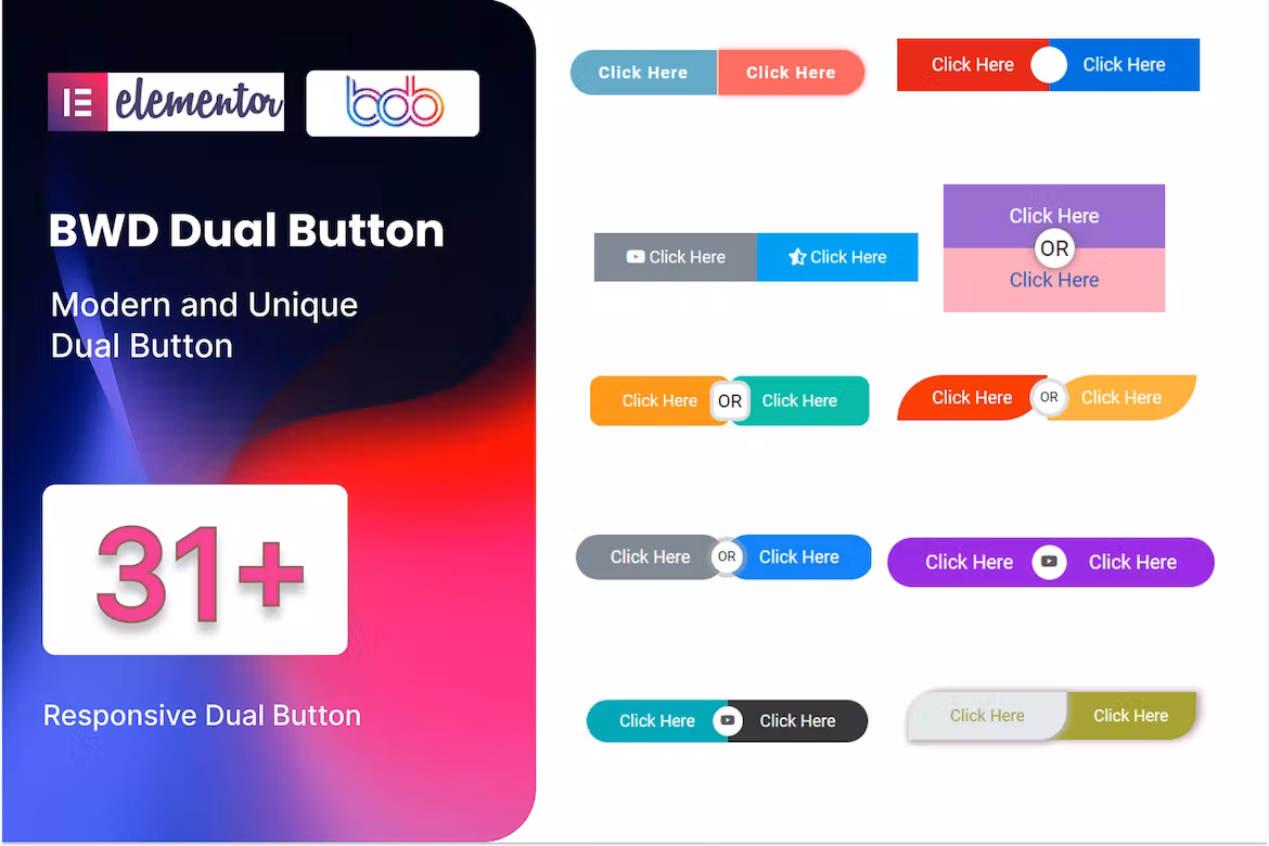 BWD Dual Button addon for elementor