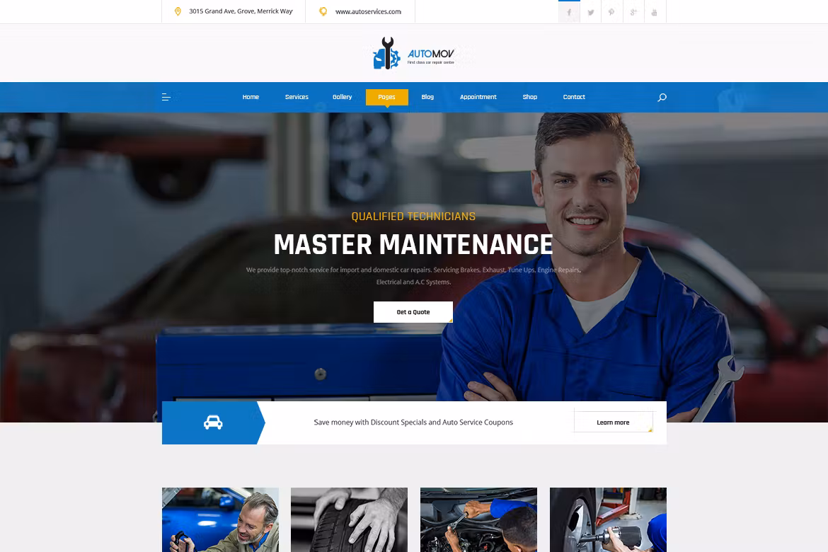 Car Repair & Services Elementor Template Kit - Automov