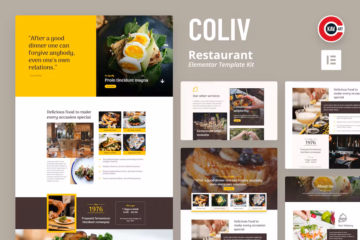 Coliv - Restaurant Template Kit