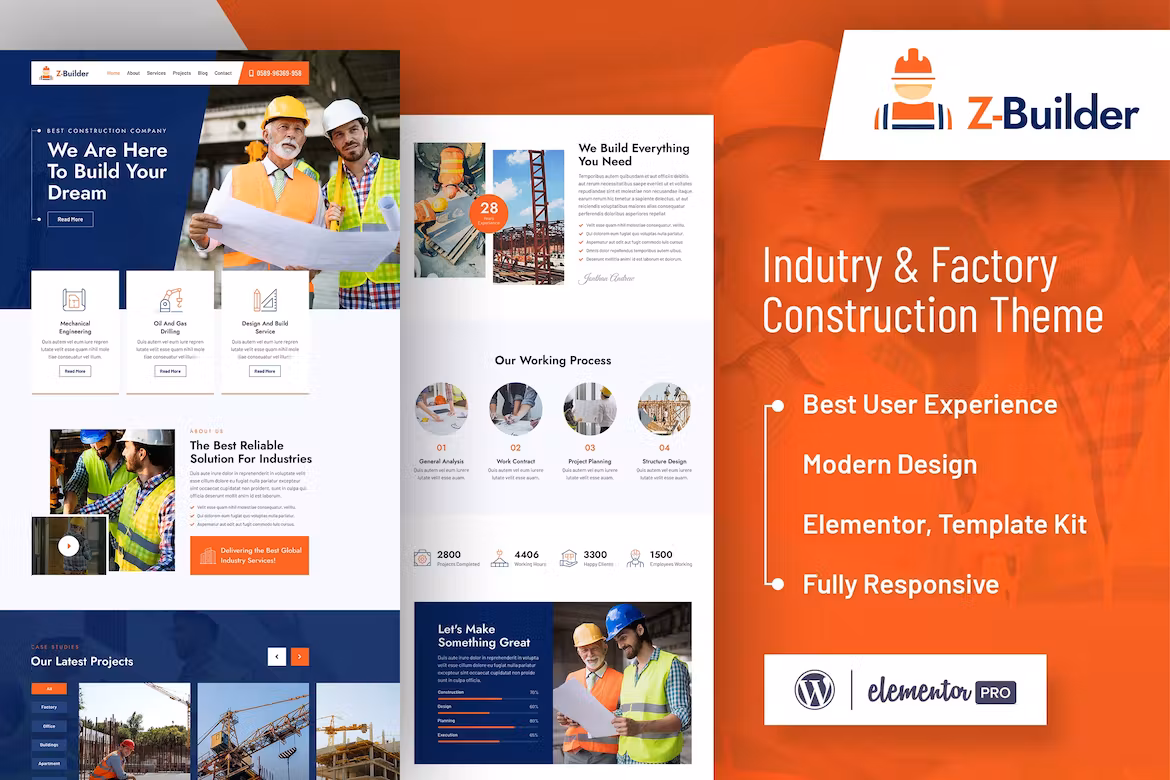 Construction Elementor Template Kit - Z-Builder