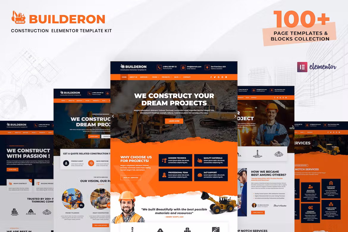 Construction Elementor Template Kit – Builderon