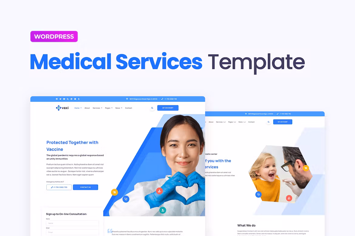 Covid-19 Vaccination & Health Services Elementor Template Kit - Vaxi