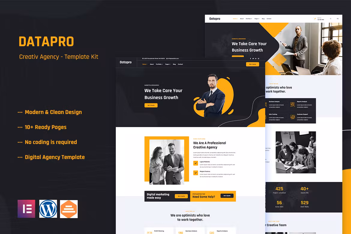 Creativ Agency Elementor Template Kit - Datapro