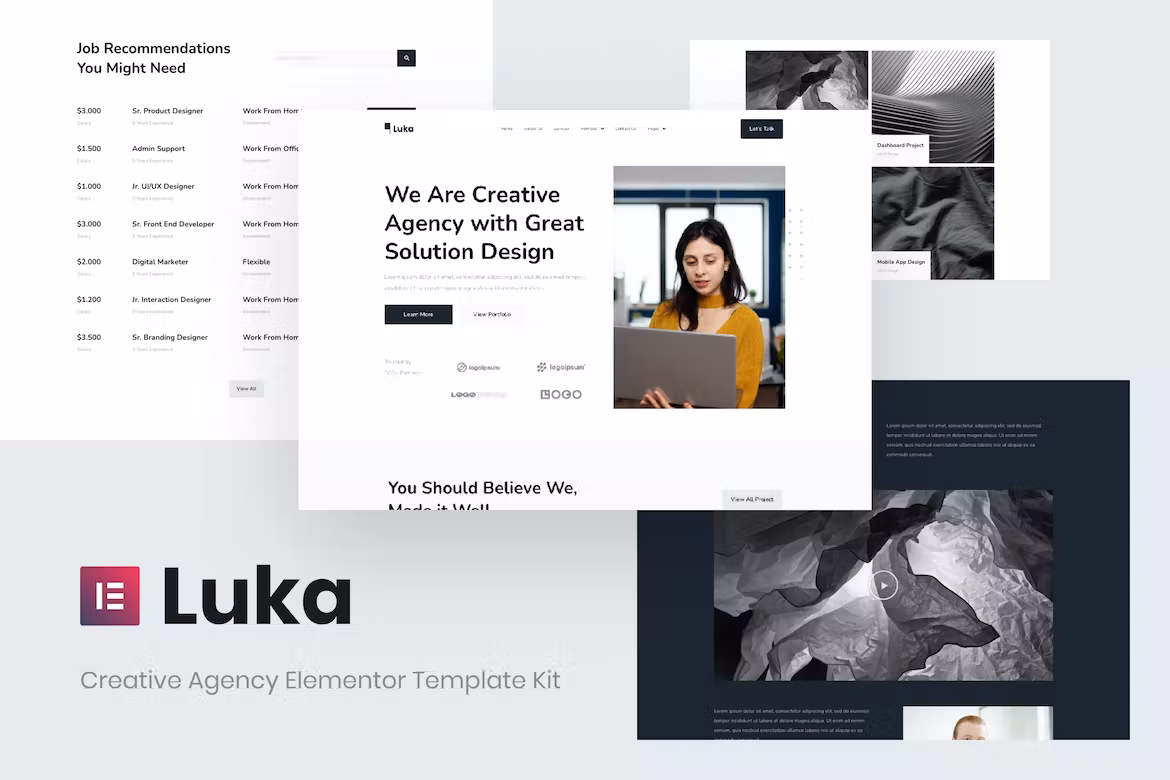Creative Agency Elementor Template Kit - Luka
