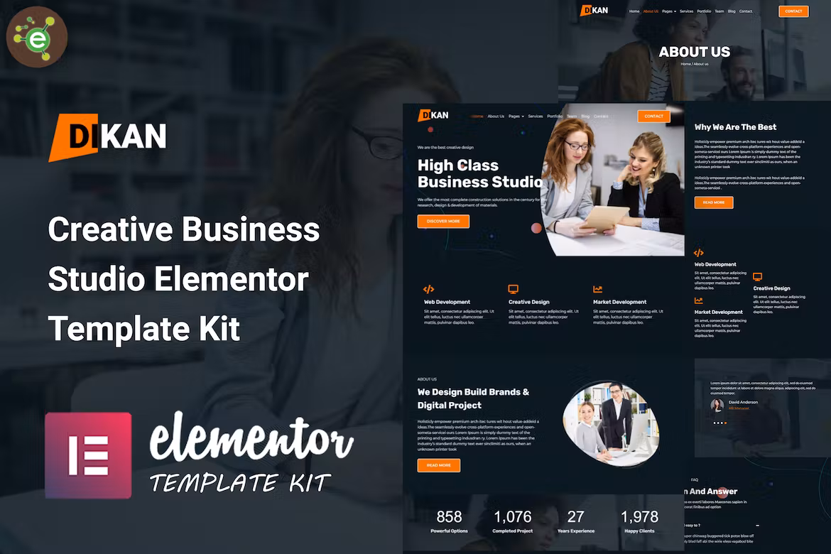 Creative Business Studio Elementor Template Kit - Dikan