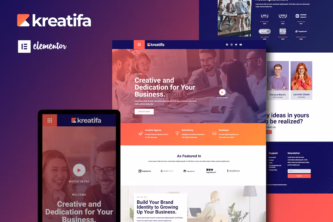 Creative Digital Agency Elementor Template Kit - Kreatifa