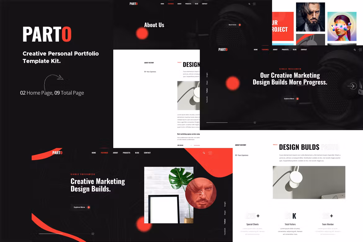 Creative Personal Portfolio Elementor Template Kit – Parto