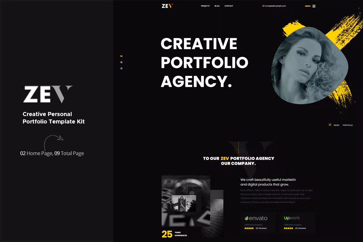Creative Personal Portfolio Template Kit - Zev