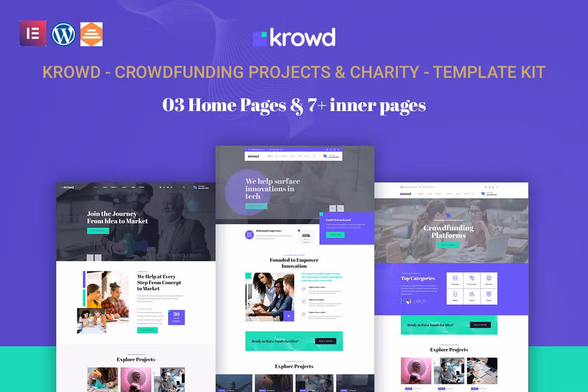 Crowdfunding Projects & Charity Template Kit - Krowd