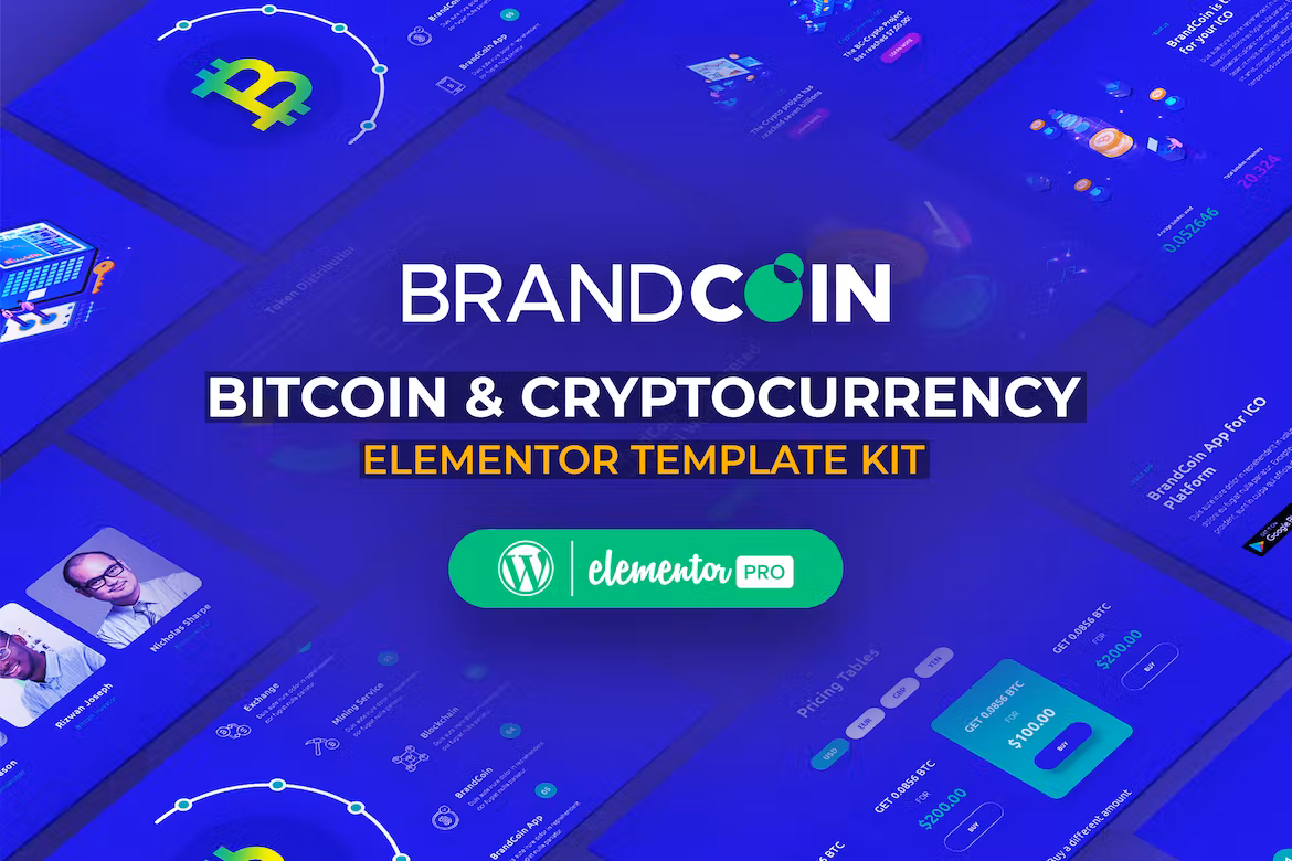Cryptocurrency Elementor Template Kit - BrandCoin