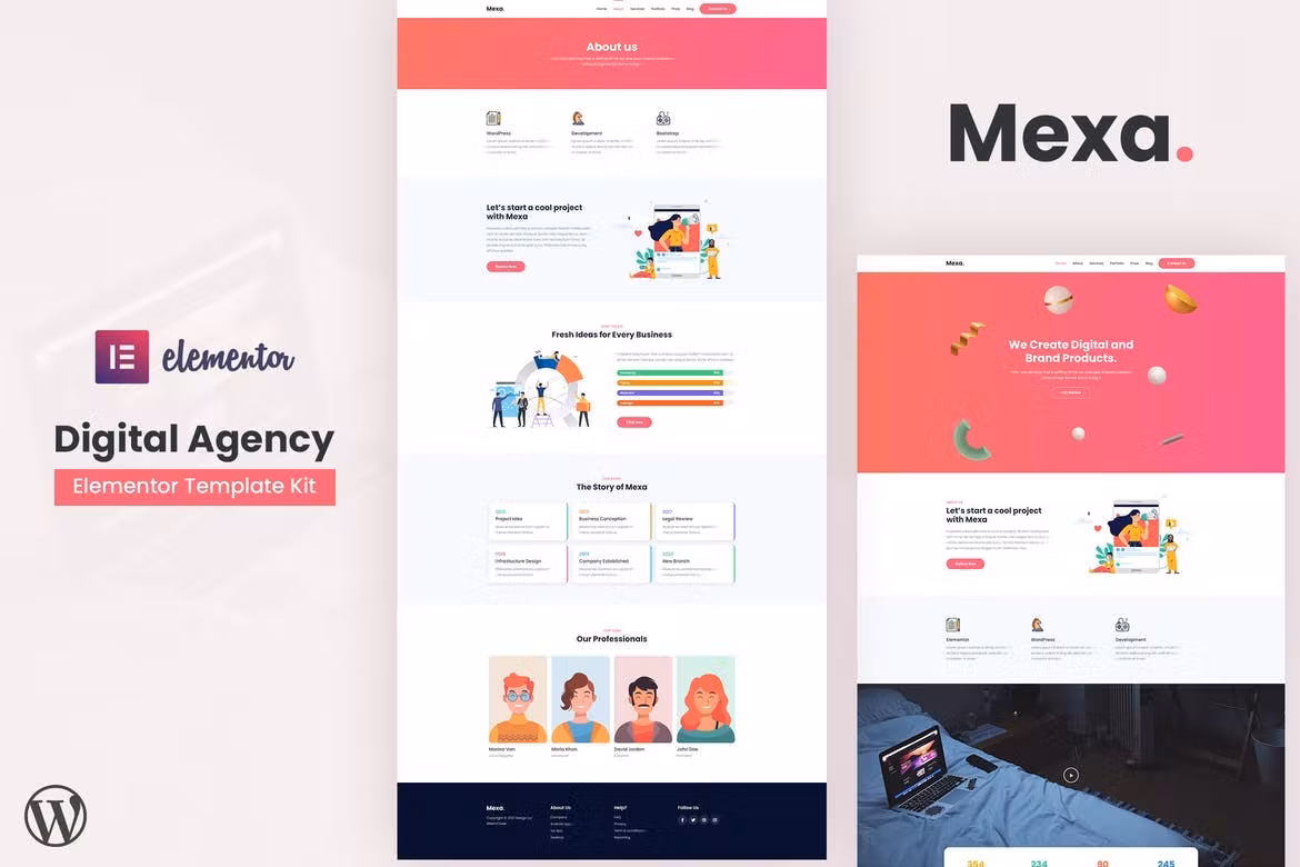 Digital Agency Elementor Template Kit - Mexa