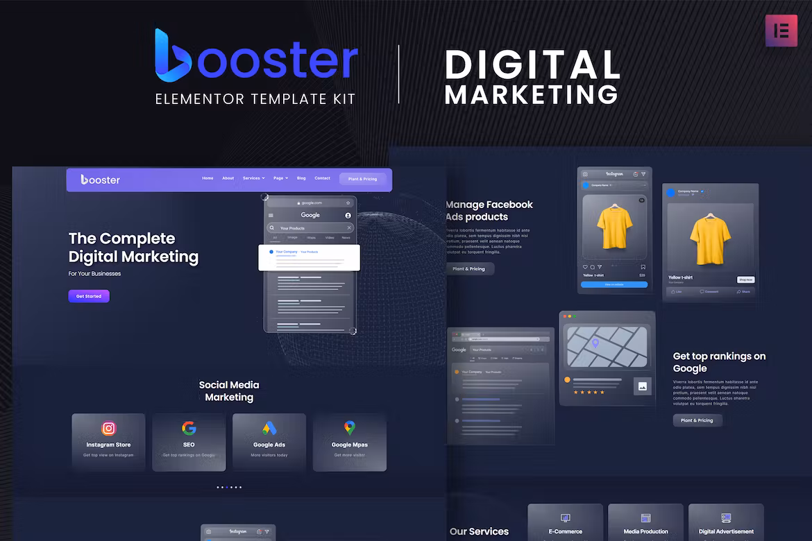Digital Marketing Elementor Template Kit - Booster