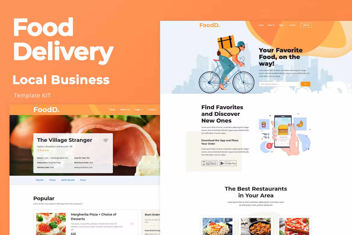 FoodDelivery - Local Business Elementor Template Kit