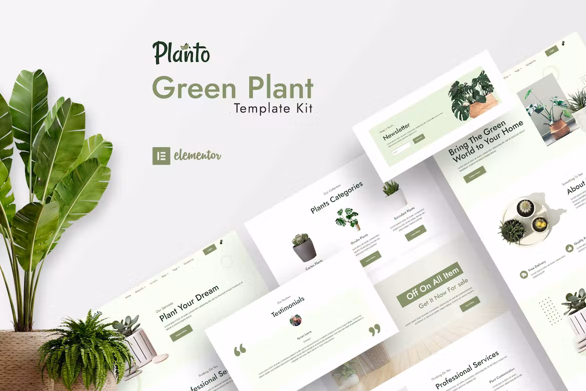Green Elementor Template Kit - Planto