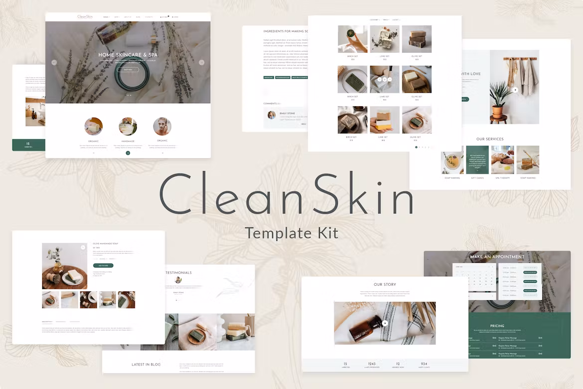 Handmade Organic Soap & Natural Cosmetics Template Kit - CleanSkin