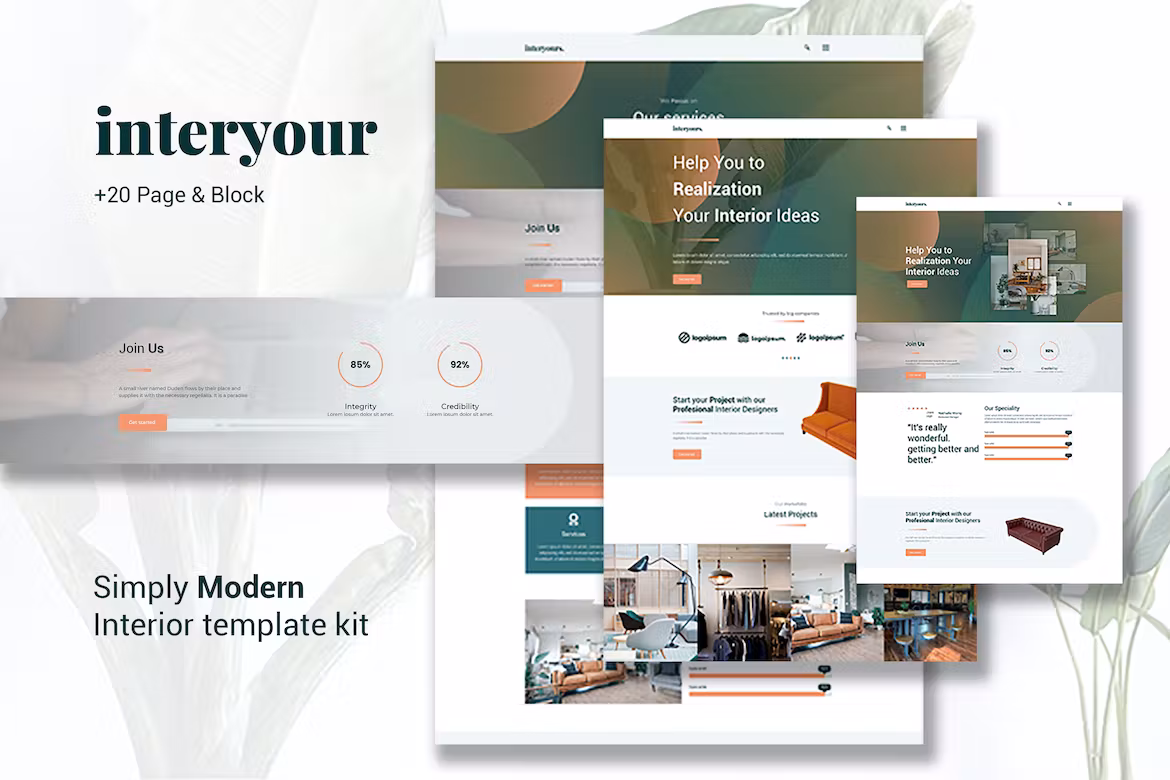 Home Interior Design Elementor Template Kit - Interyours