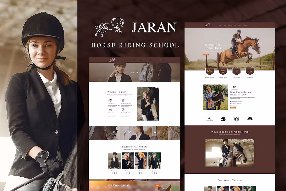 Horse Riding School Elementor Template Kit - Jaran