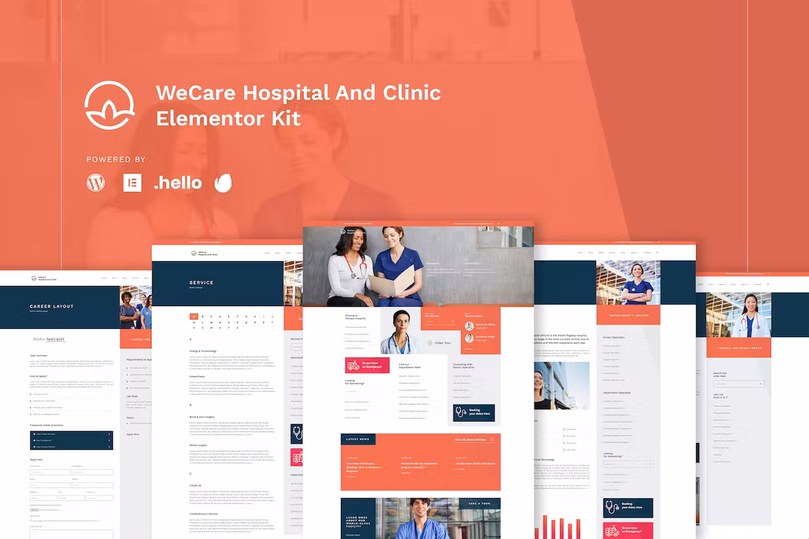 Hospital & Clinic Elementor Template Kit - WeCare