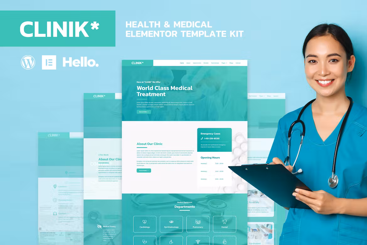 Hospital & Clinical Health Care Elementor Template Kit - CLINIK