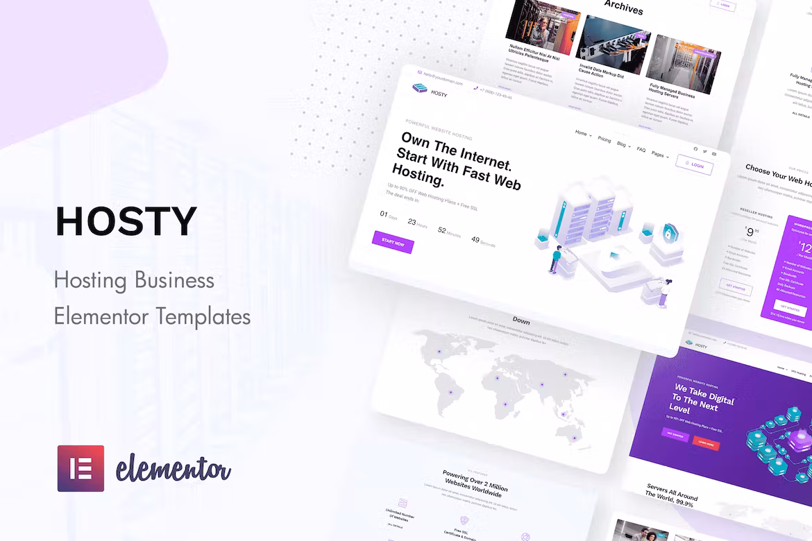 Hosting Services Elementor Template Kit - Hosty