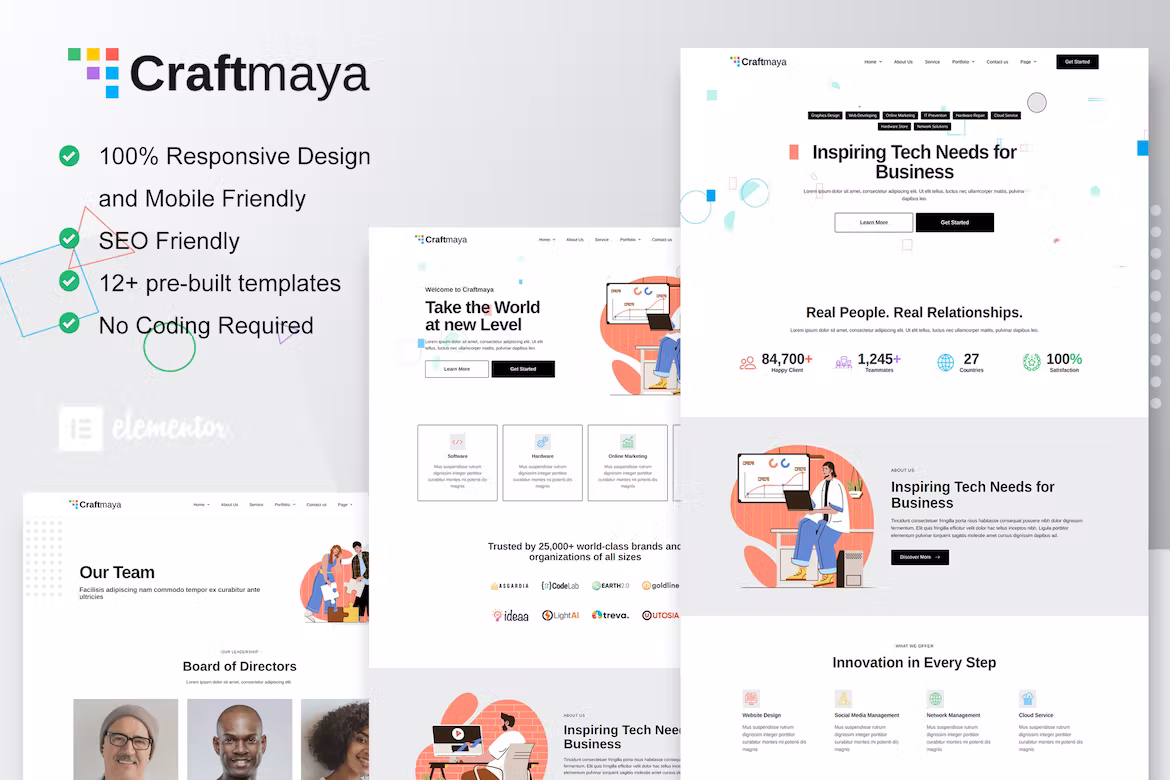 IT Solutions & Services Company Elementor Template Kit - CraftMaya