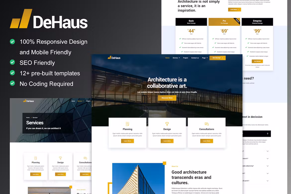 Interior Design & Architecture Elementor Template Kit - Dehaus