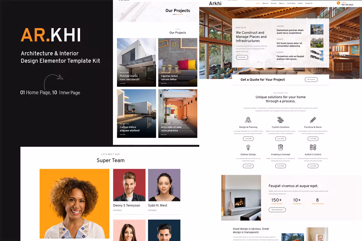 Interior Design Elementor Template Kit - Arkhi Architecture