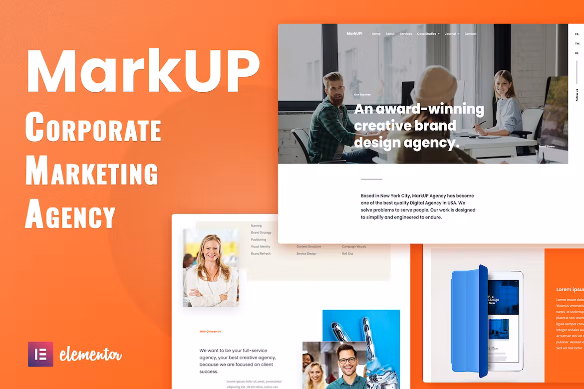 MarkUP - Corporate & Marketing Agency Elementor Template Kit