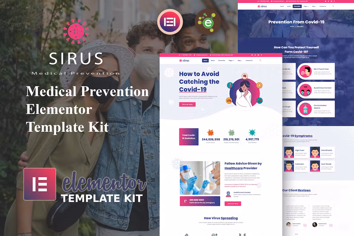 Medical Prevention Elementor Template Kit - Sirus